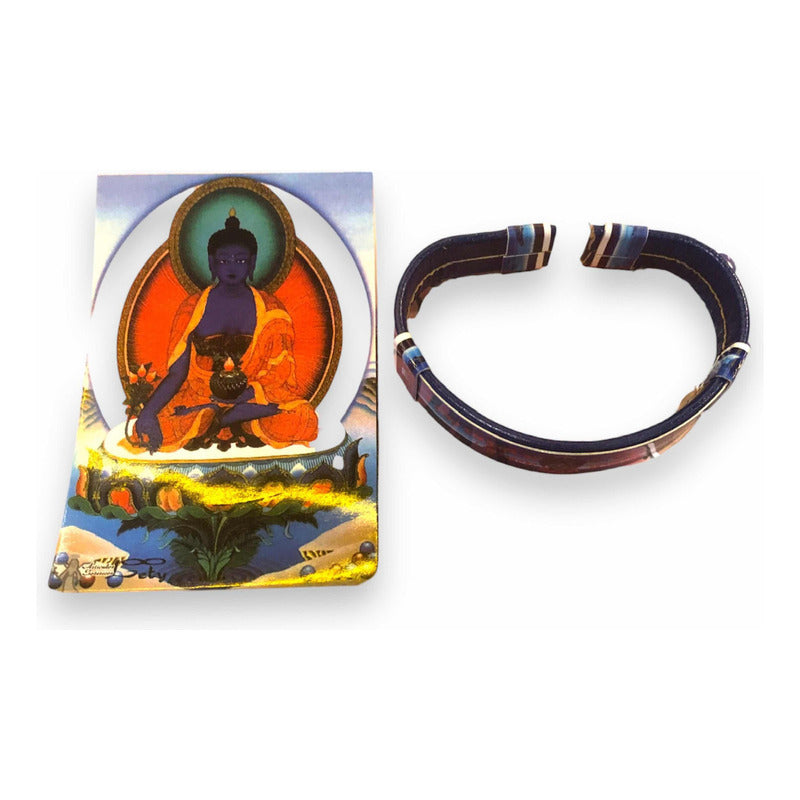 Blue Buddha Leather Bracelet with Sublimation