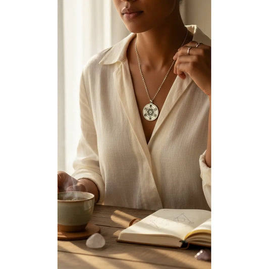 Metatron Medalla De Acero Plateado