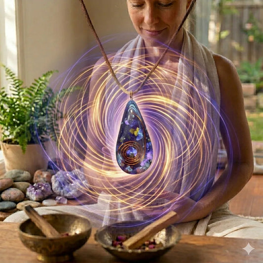 Orgonita Dije En Forma De Gota 5 Cm De Altura. Purpura