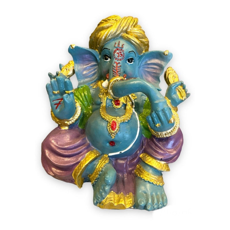 Ganesh Turban Resin Sculpture Handmade 15.5x17x13cm