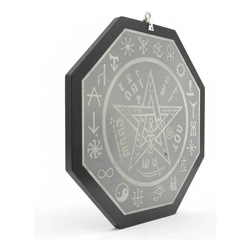 Espejo De 30 Cm Con Varios Grabados Artesanal A Elegir Tetrágramaton