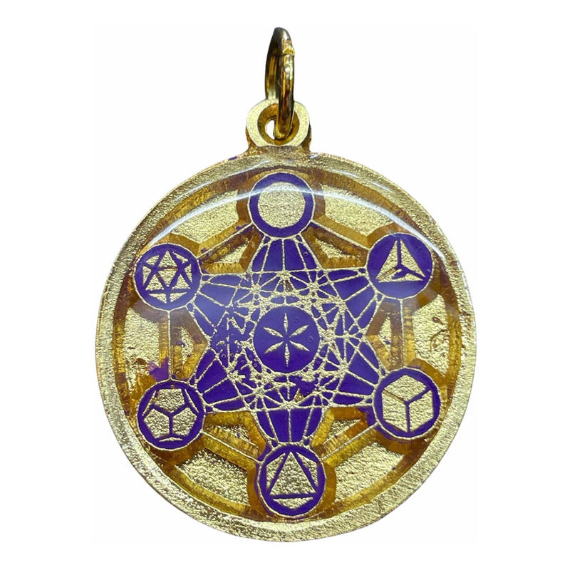Metatron Pendant Die-cut, Encapsulated Gold Plated 3 Cm Diameter