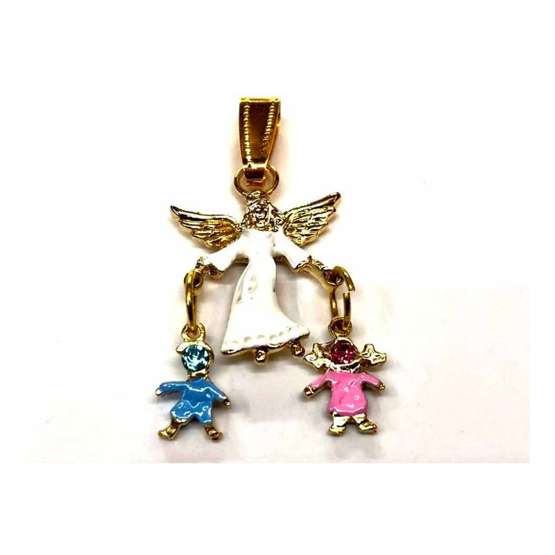 Guardian Angel Pendant Gold Plated Pendant with Crystal 3cm