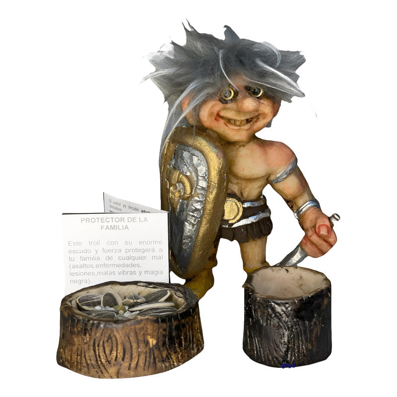 Troll Protector De La Familia +comedero+semillas+tarjeta 11c Variado