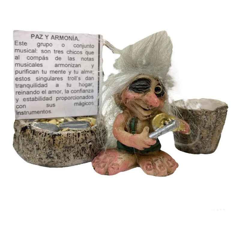 Troll Mini + Comedero + Semillas + Tarjeta Varios Modelos Paz Y Armonia Guitarra 5cm
