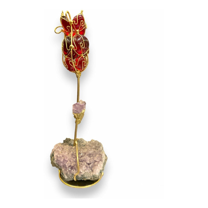 Red Quartz Flower