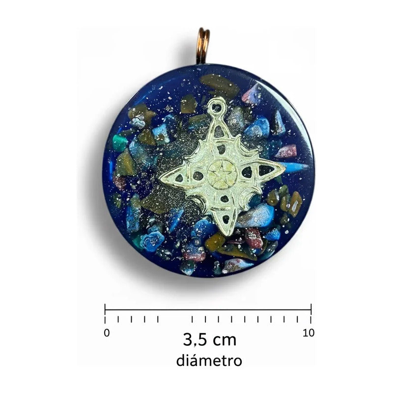 Orgonita Con Nudo De Brujas De 3.5 Cm De Diametro Azul by HEREJE