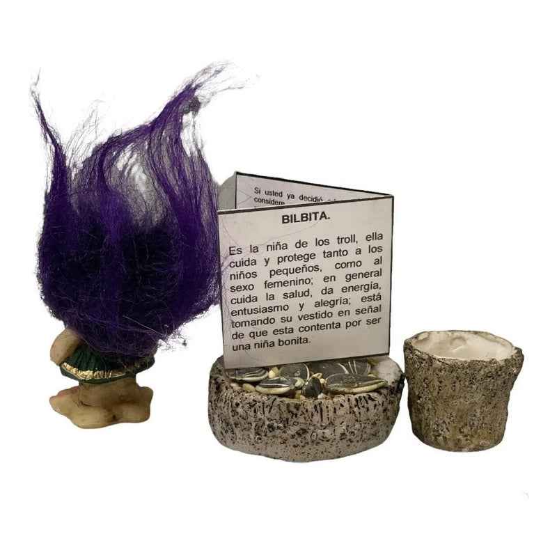 Troll Mini + Comedero + Semillas + Tarjeta Varios Modelos Bilva 6cm