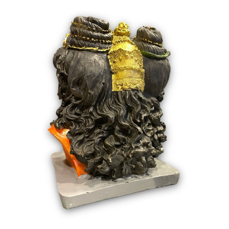 Ganesh Shiva Parvati Familia Sagrada Figura De Resina 21.5cm