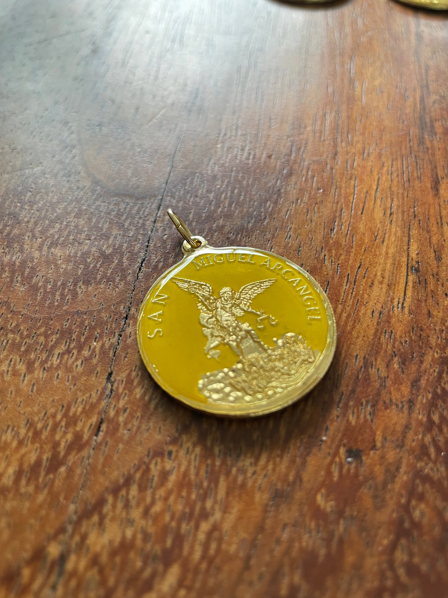 Saint Michael the Archangel G Gold Encapsulated Medal 30 mm
