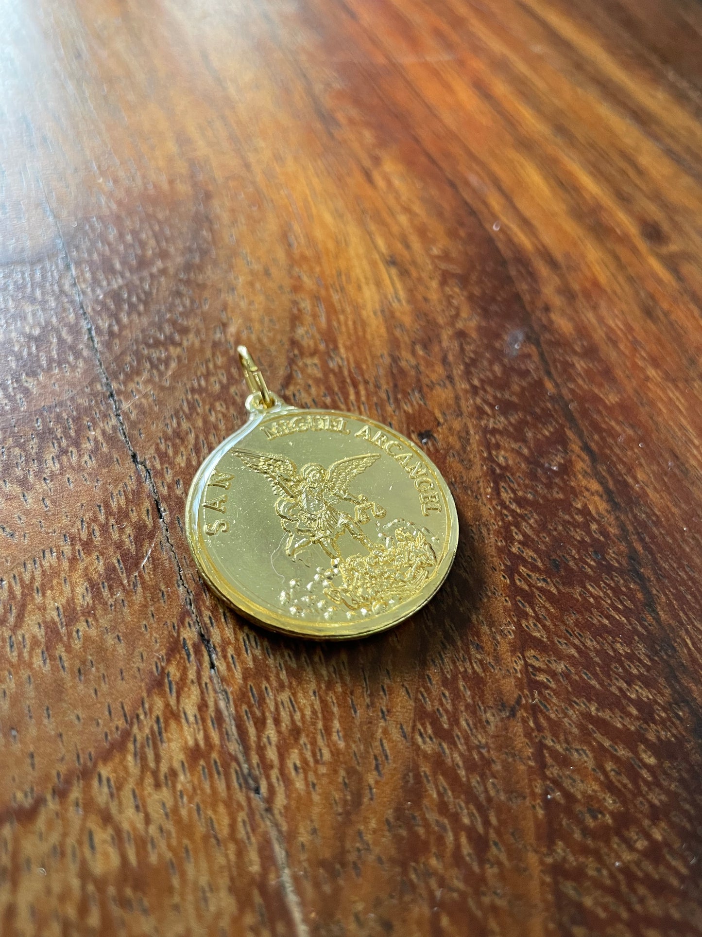 Saint Michael the Archangel G Gold Encapsulated Medal 30 mm