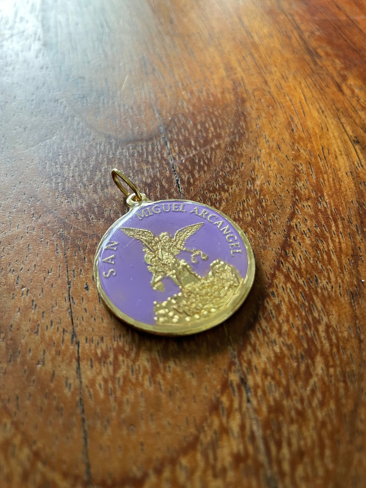 Saint Michael the Archangel G Gold Encapsulated Medal 30 mm