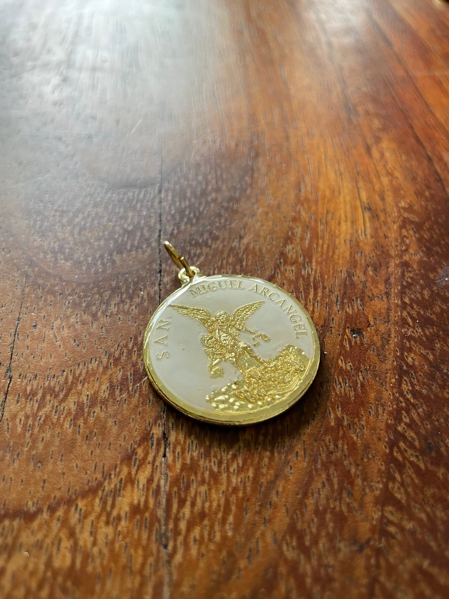 Saint Michael the Archangel G Gold Encapsulated Medal 30 mm