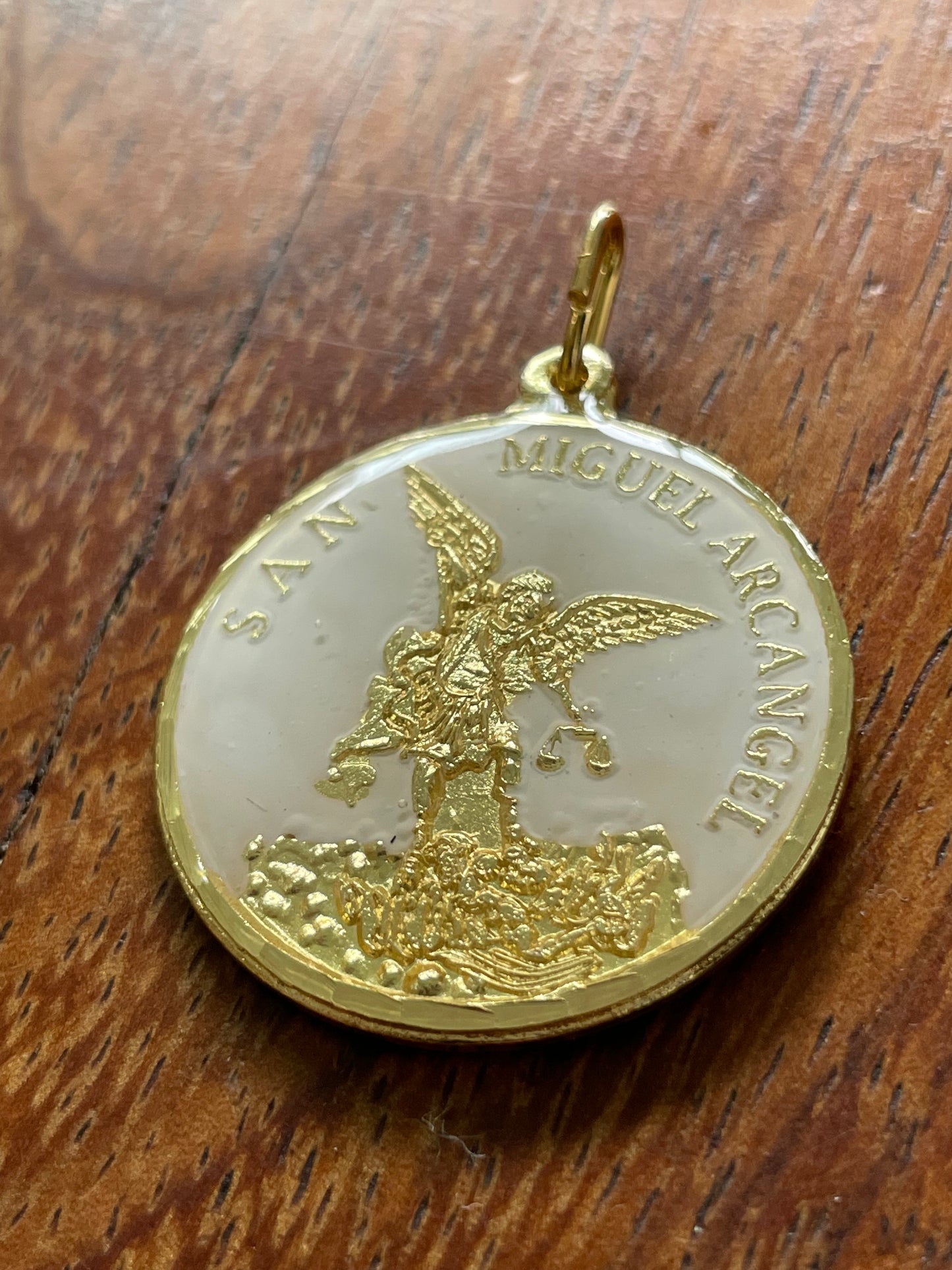 Saint Michael the Archangel G Gold Encapsulated Medal 30 mm