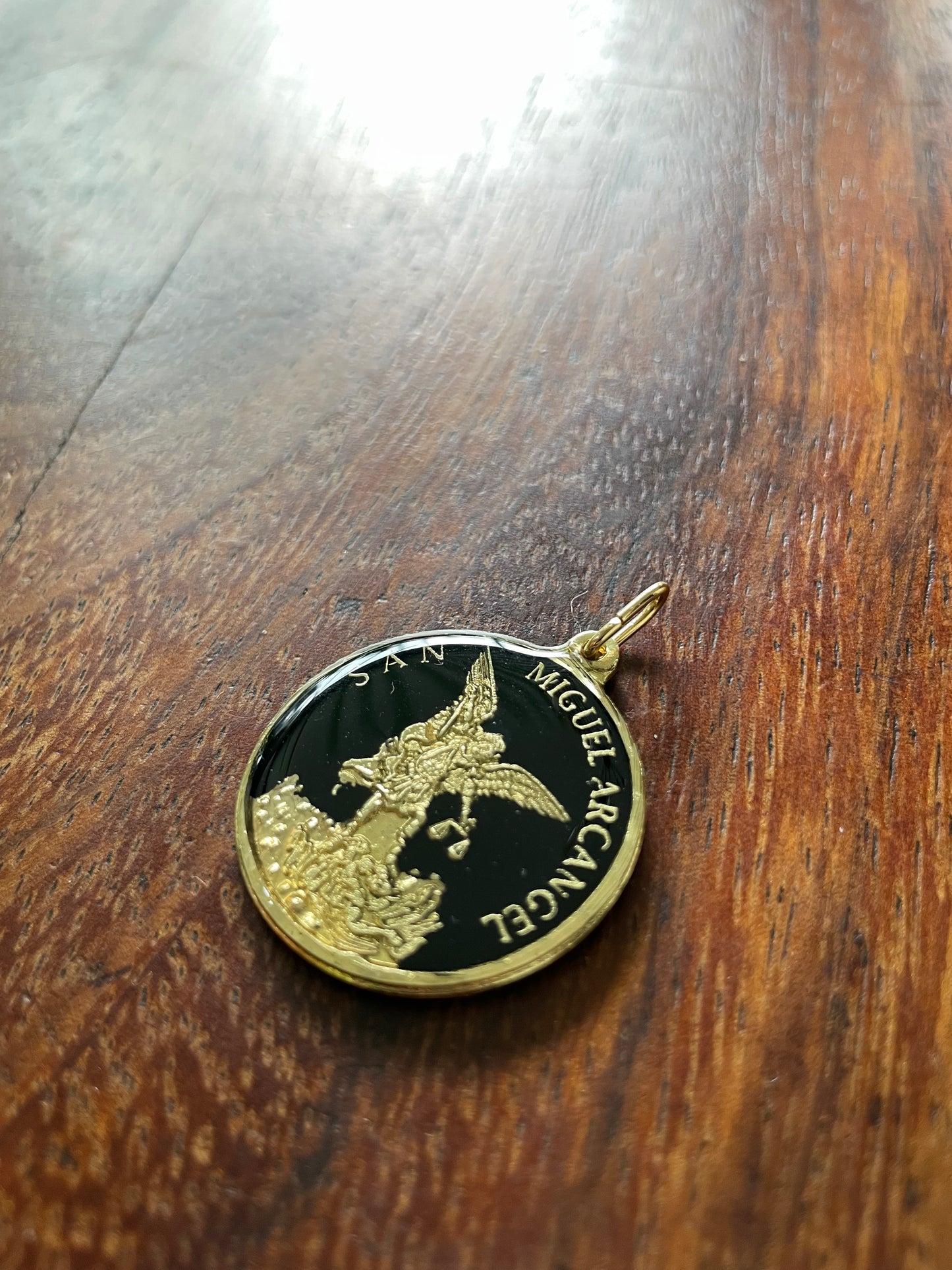 Saint Michael the Archangel G Gold Encapsulated Medal 30 mm