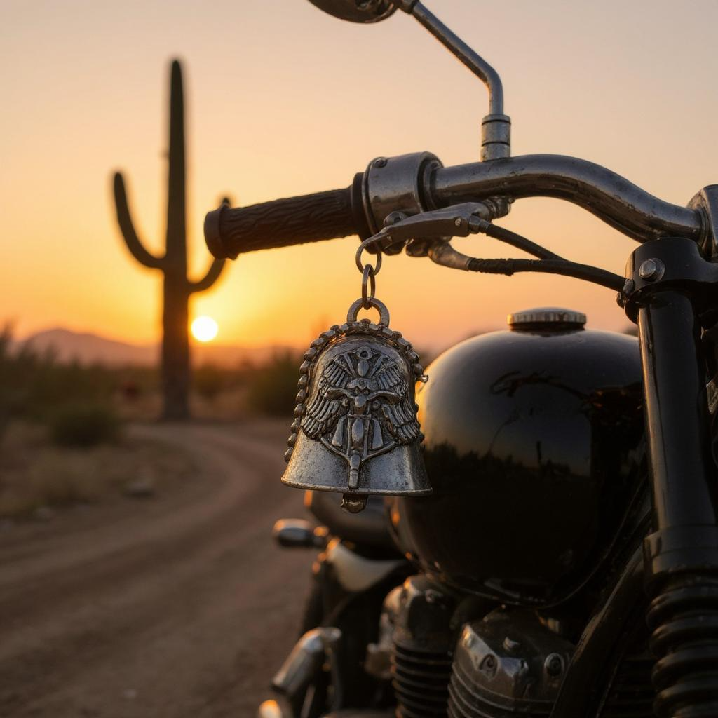 Biker Bell Charm for Motorcyclists with Chain