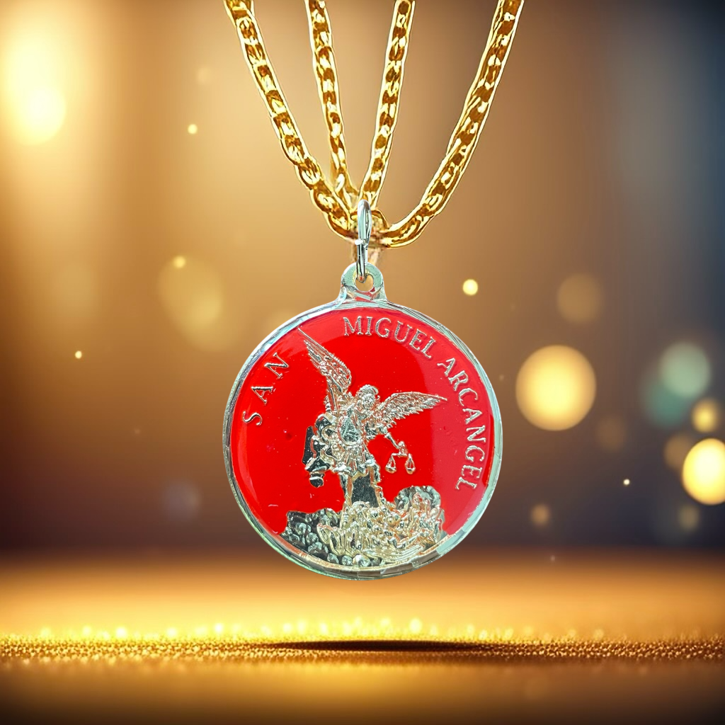 Saint Michael the Archangel G Gold Encapsulated Medal 30 mm