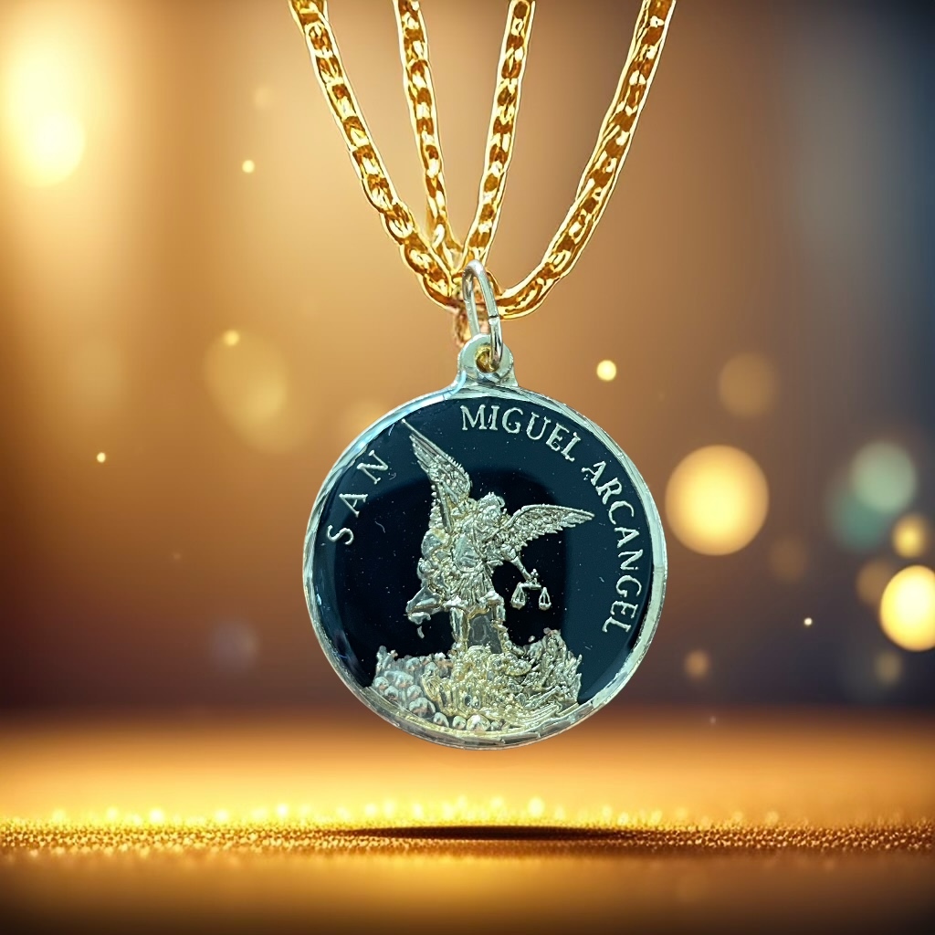 Saint Michael the Archangel G Gold Encapsulated Medal 30 mm