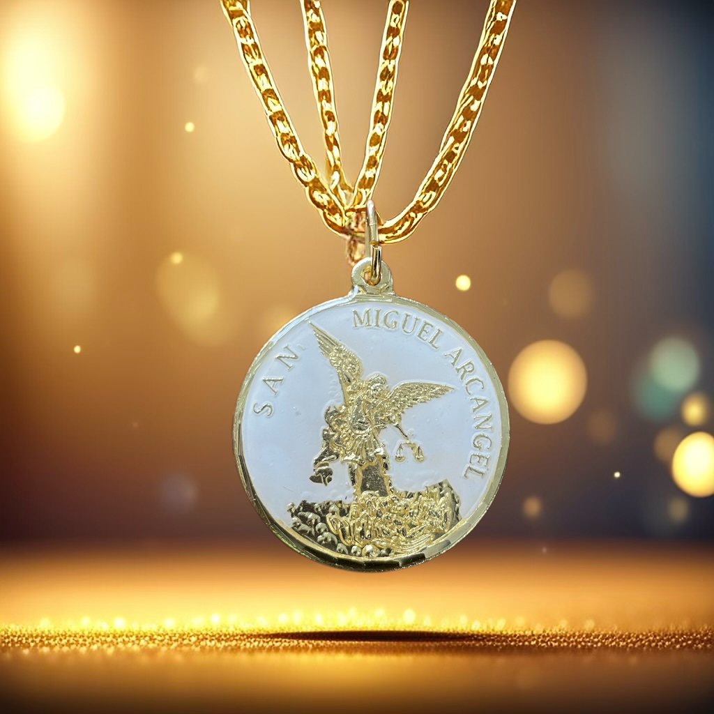 Saint Michael the Archangel G Gold Encapsulated Medal 30 mm