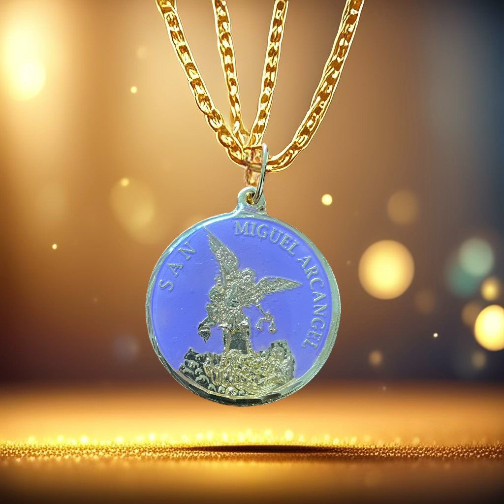 Saint Michael the Archangel G Gold Encapsulated Medal 30 mm
