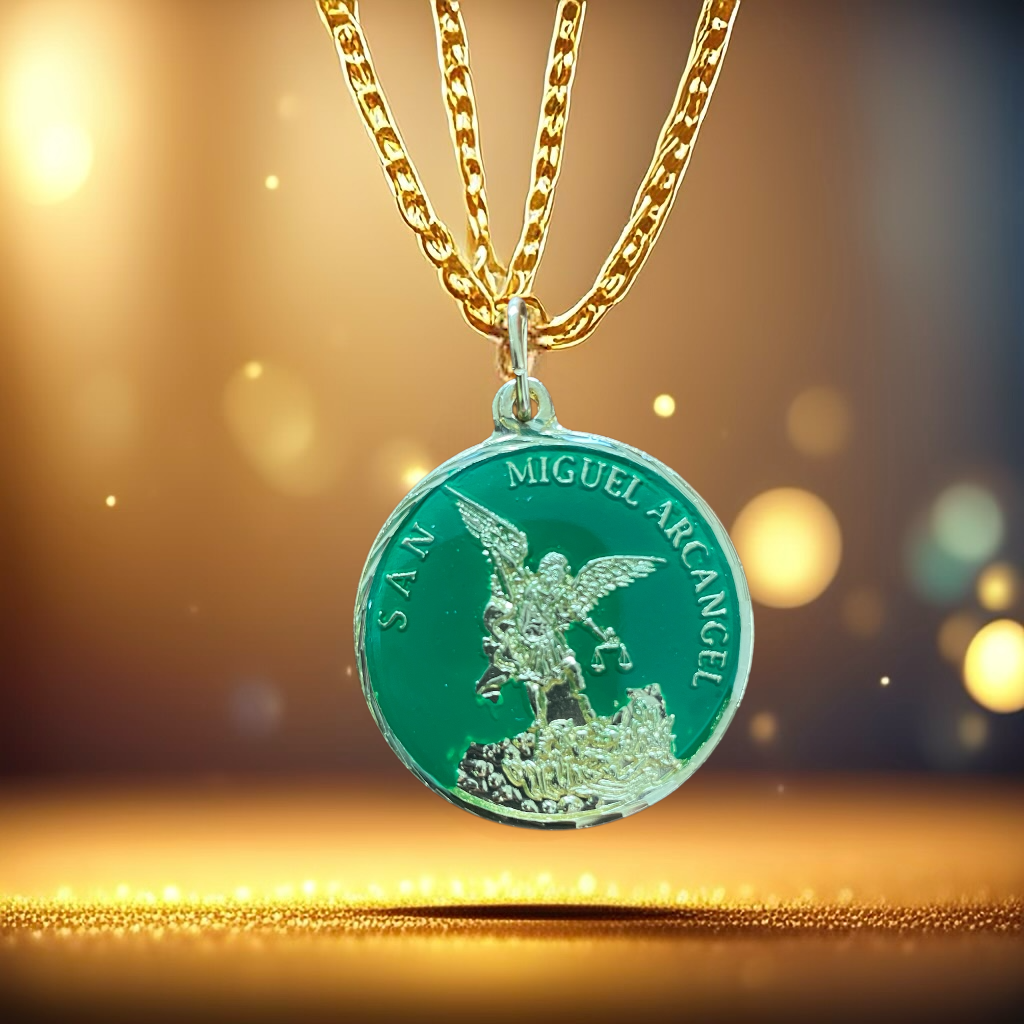 Saint Michael the Archangel G Gold Encapsulated Medal 30 mm