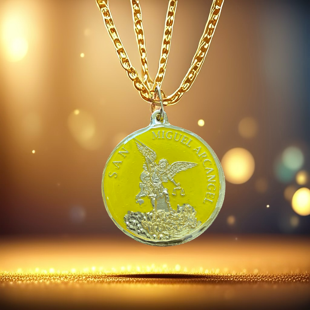 Saint Michael the Archangel G Gold Encapsulated Medal 30 mm