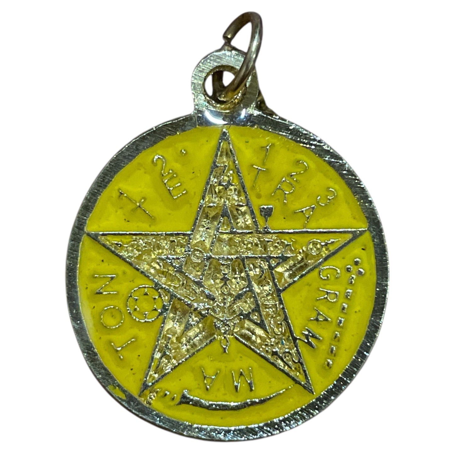 Star Pendant 12 Zodiac Signs in encapsulated metal