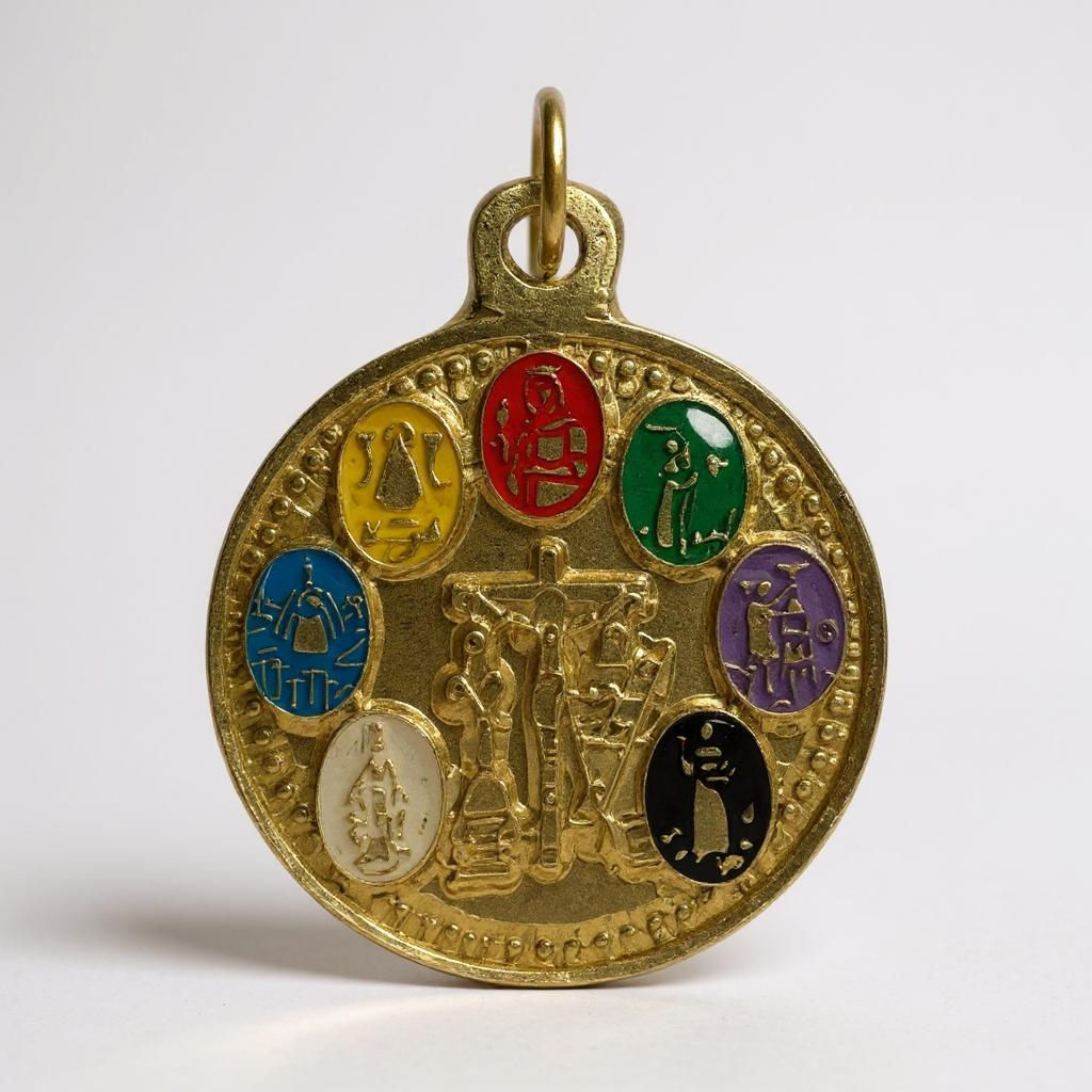 7 Powers Encapsulated Pendant and Tetragrammaton on the reverse