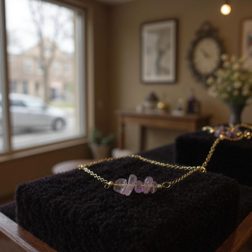 Necklace with Quartz Chip