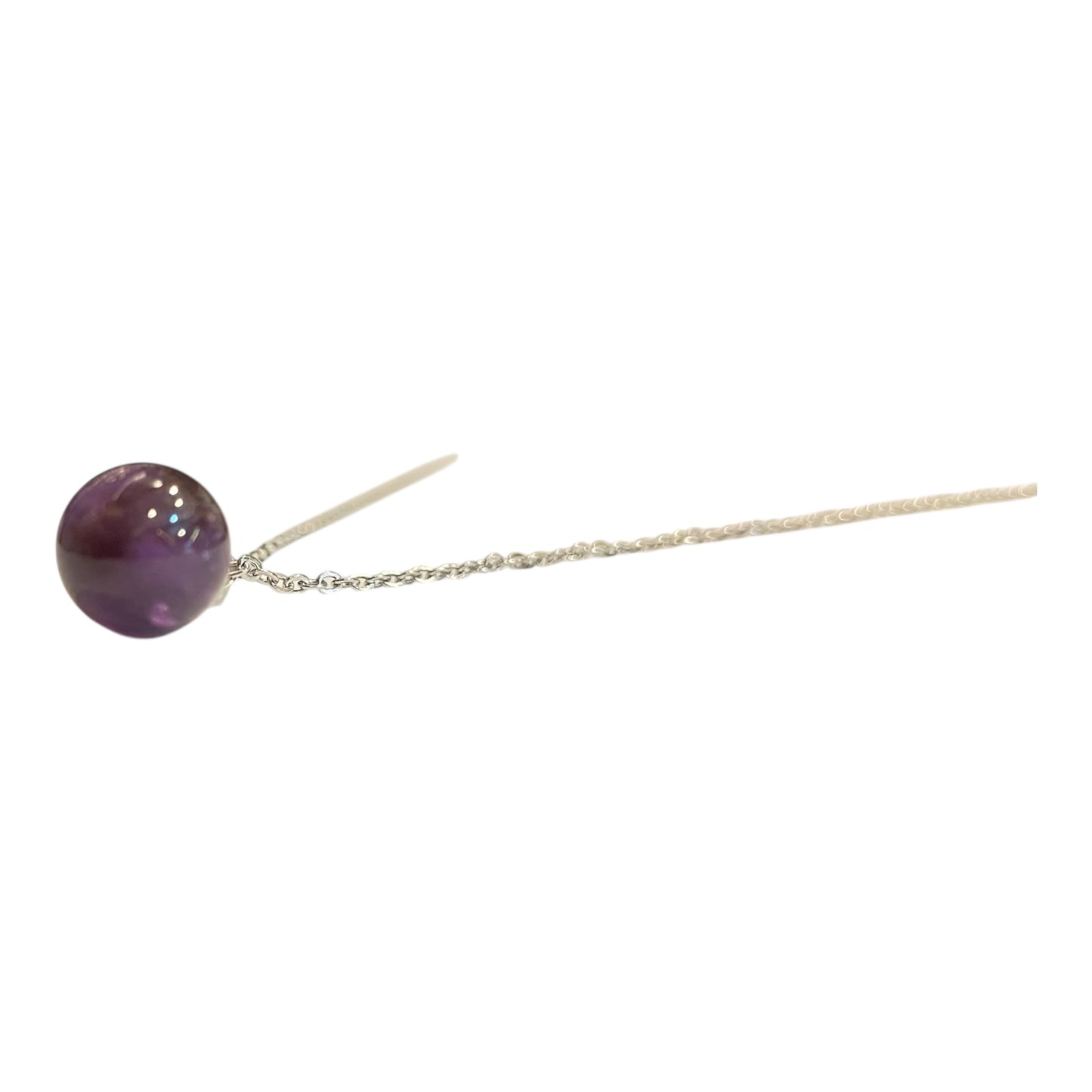 cuarzo en esfera con cadena de acero