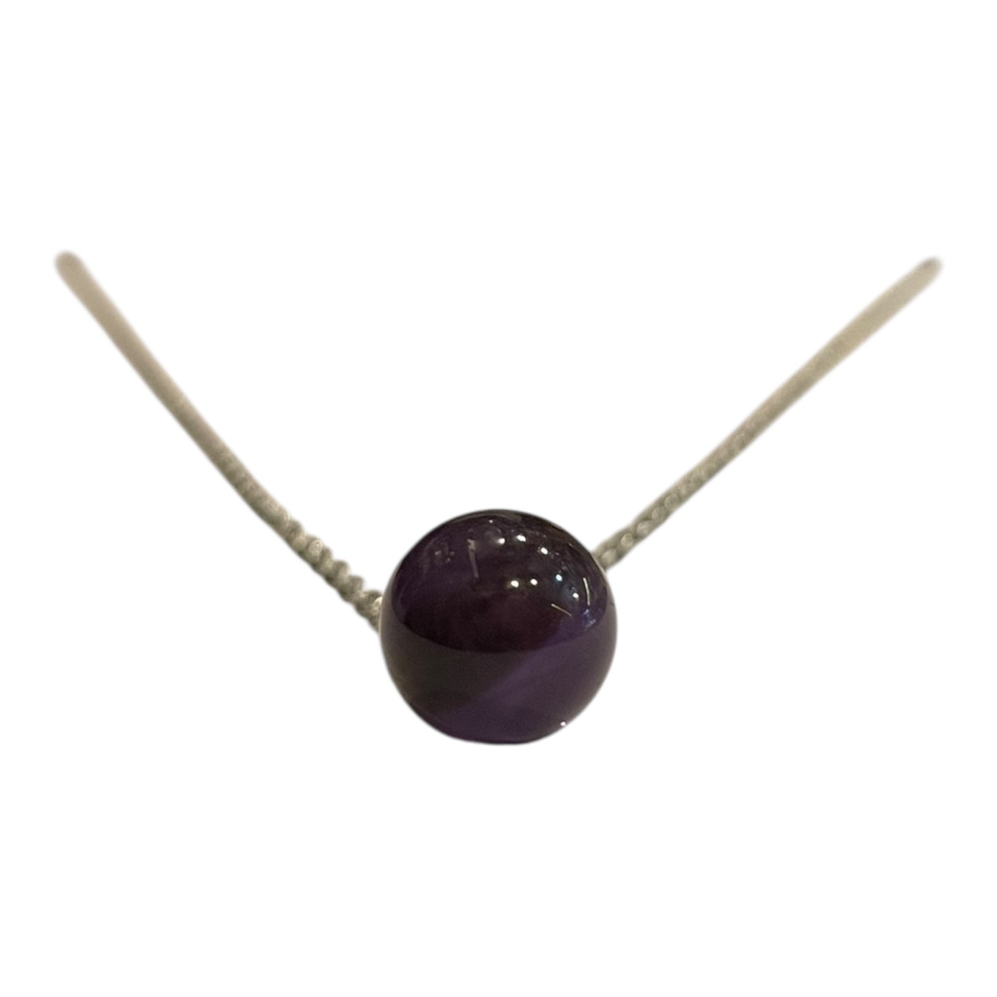 cuarzo en esfera con cadena de acero