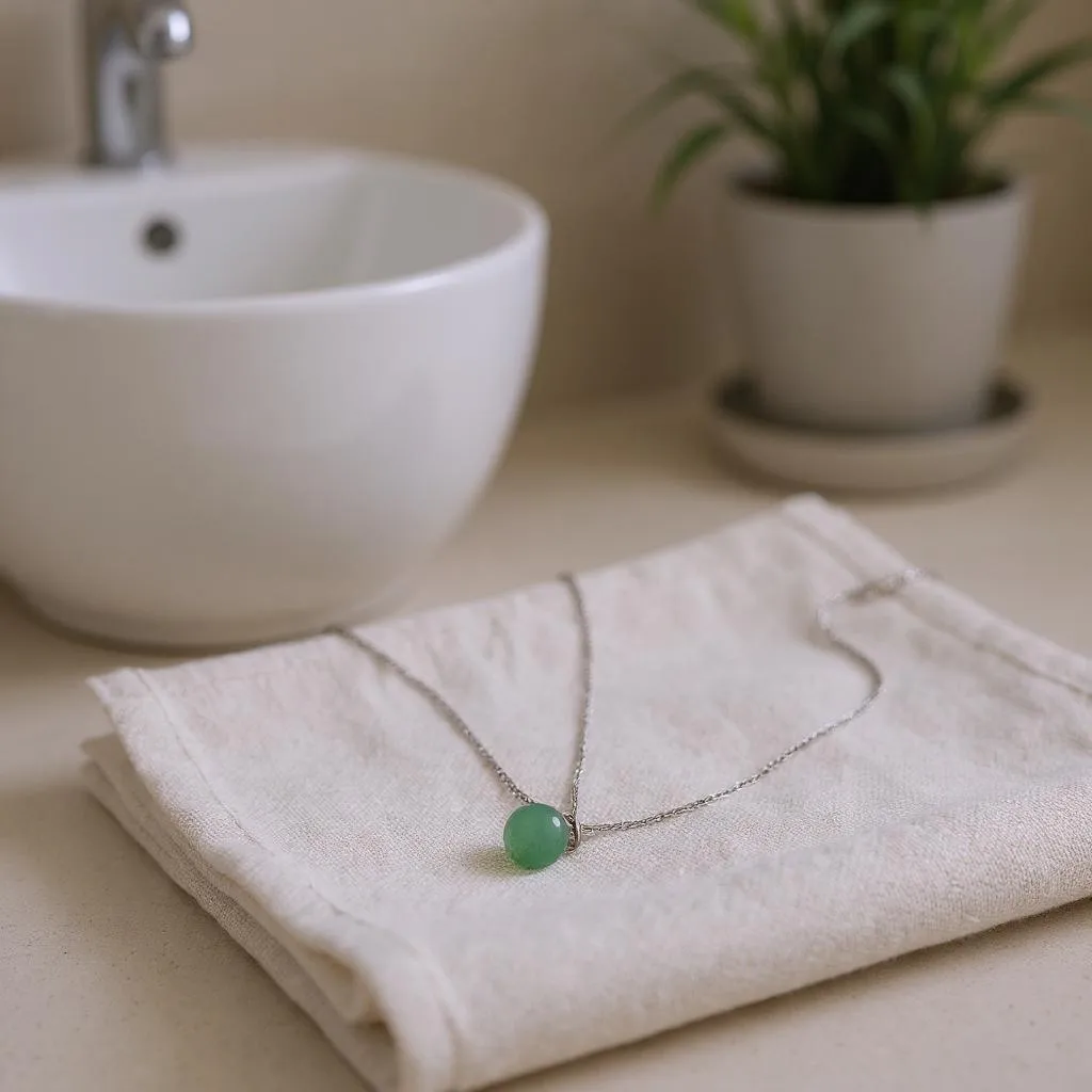 cuarzo en esfera con cadena de acero