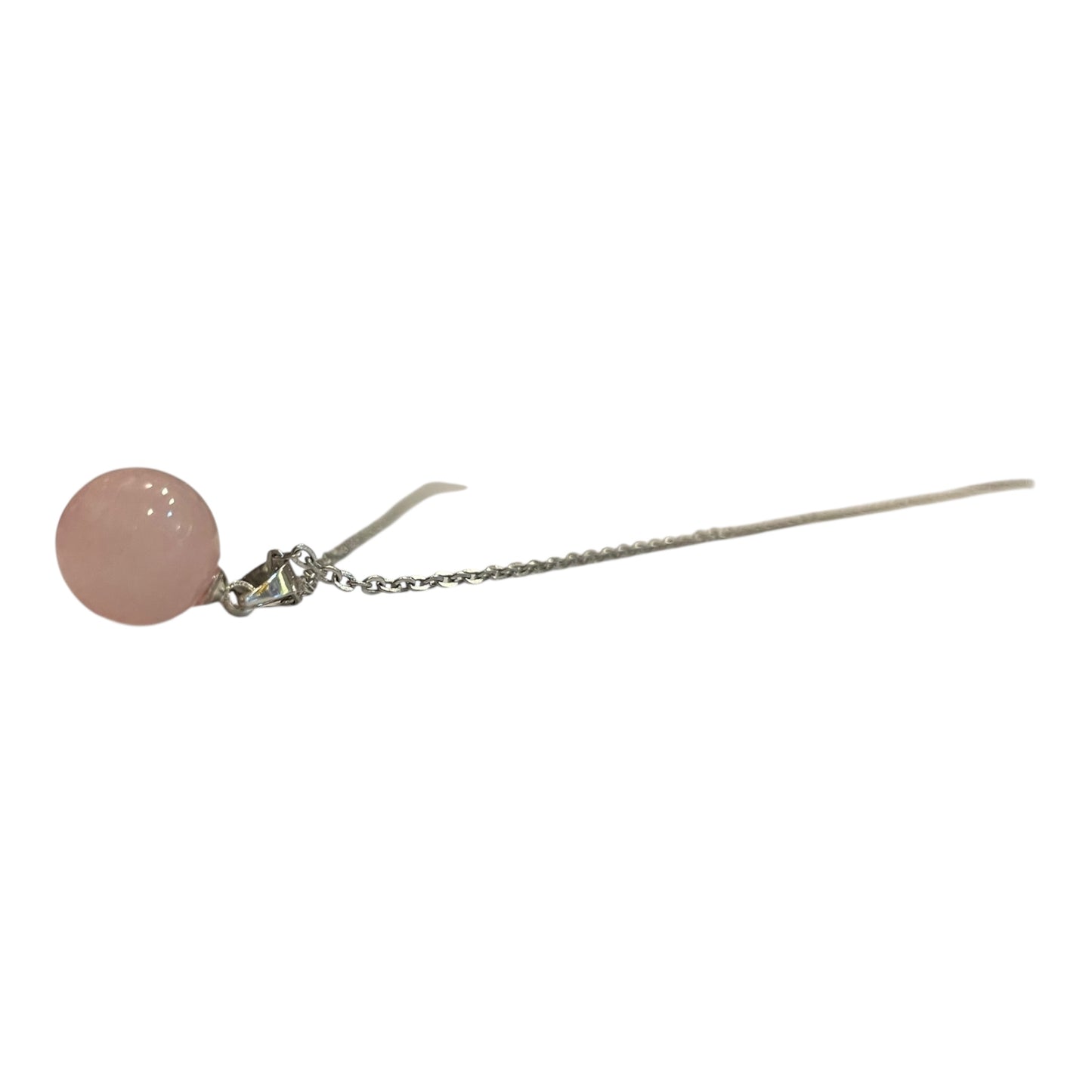 cuarzo en esfera con cadena de acero