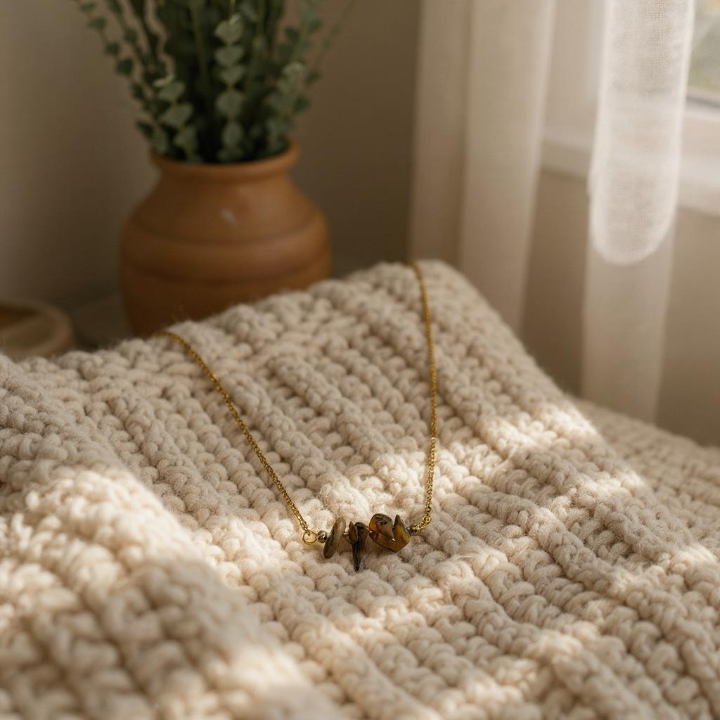 Necklace with Quartz Chip