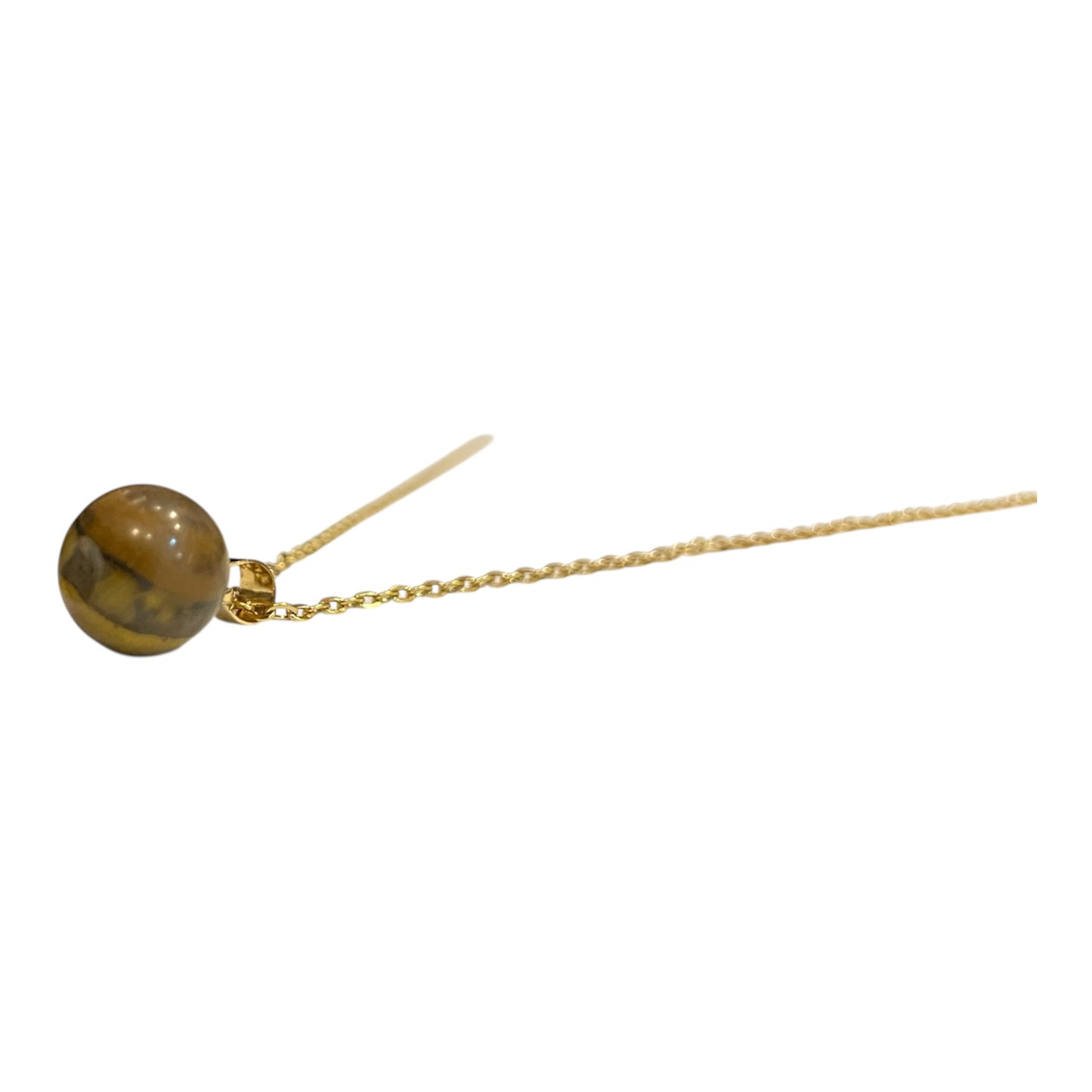 cuarzo en esfera con cadena de acero
