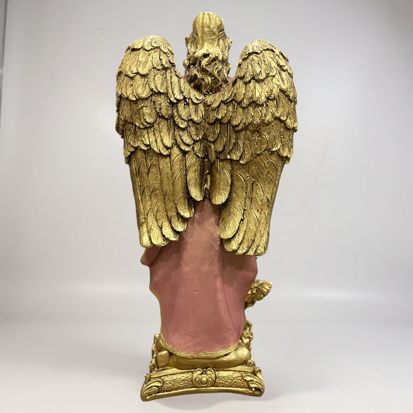 Erzengel Gabriel, Figur aus goldenem Kunstharz, mittelgroß, 22 cm hoch
