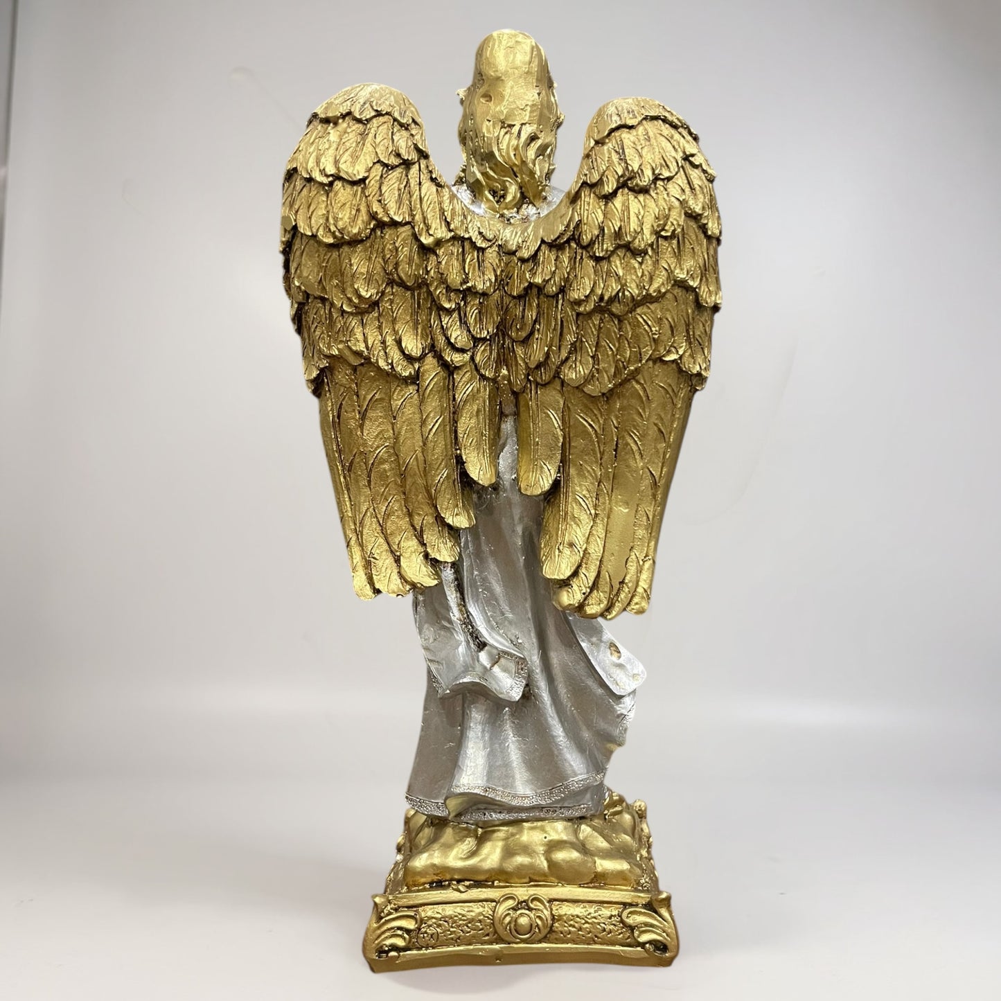 Erzengel Gabriel, Figur aus goldenem Kunstharz, mittelgroß, 22 cm hoch
