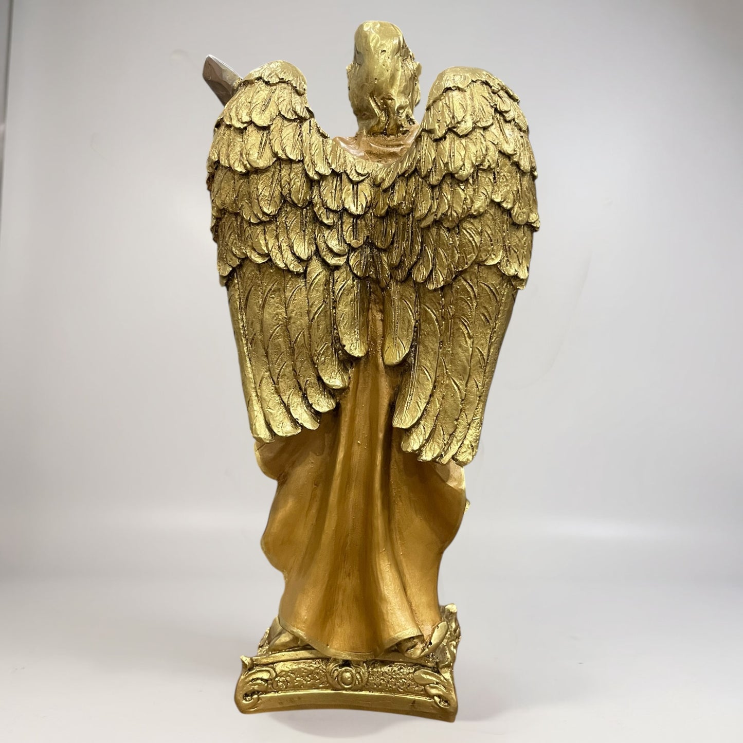 Erzengel Gabriel, Figur aus goldenem Kunstharz, mittelgroß, 22 cm hoch