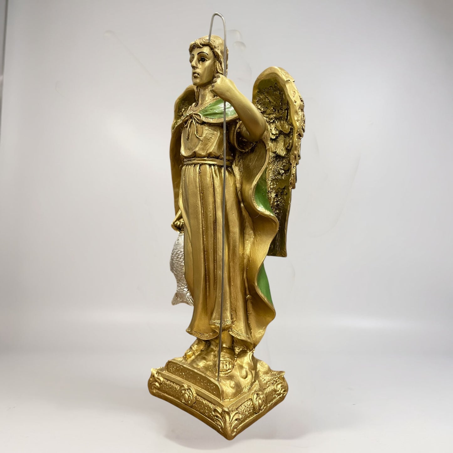 Erzengel Gabriel, Figur aus goldenem Kunstharz, mittelgroß, 22 cm hoch