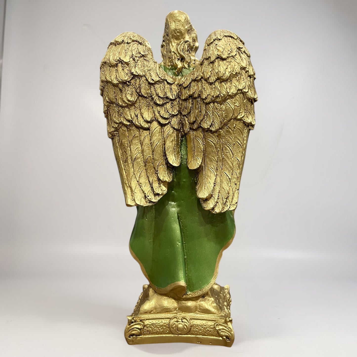 Erzengel Gabriel, Figur aus goldenem Kunstharz, mittelgroß, 22 cm hoch