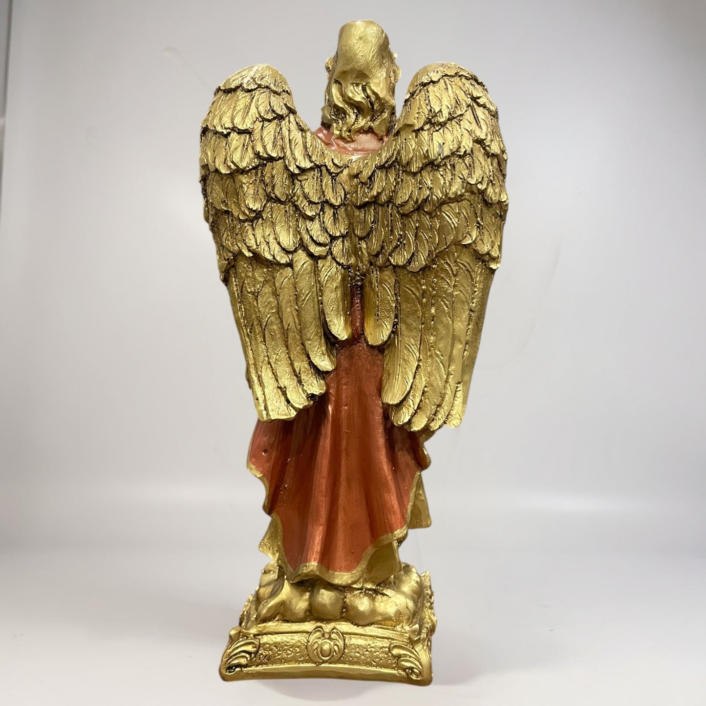 Erzengel Gabriel, Figur aus goldenem Kunstharz, mittelgroß, 22 cm hoch