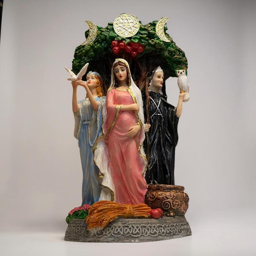 Triple Goddess Hecate Celtic Goddess Resin Figure 25 Cm
