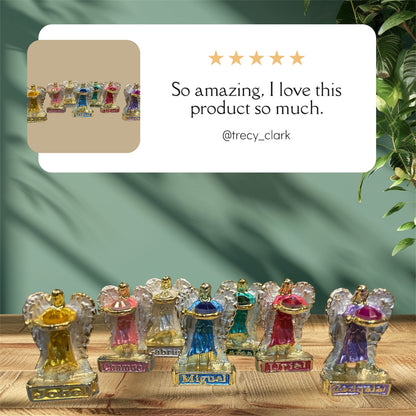 Set of 7 Archangels, Miniature Figures, Brass Plated 39mm