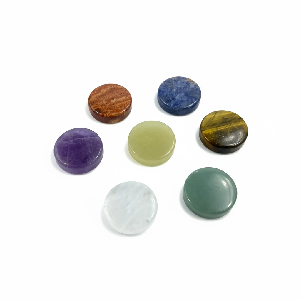 7 Chakren Quarz in Goldfolie eingraviert