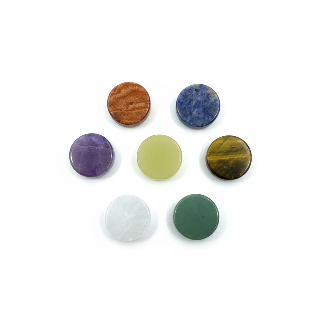 7 Chakren Quarz in Goldfolie eingraviert