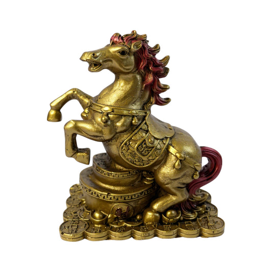 Caballo Del Año Chino Escultura De Resina 12x10x6cm