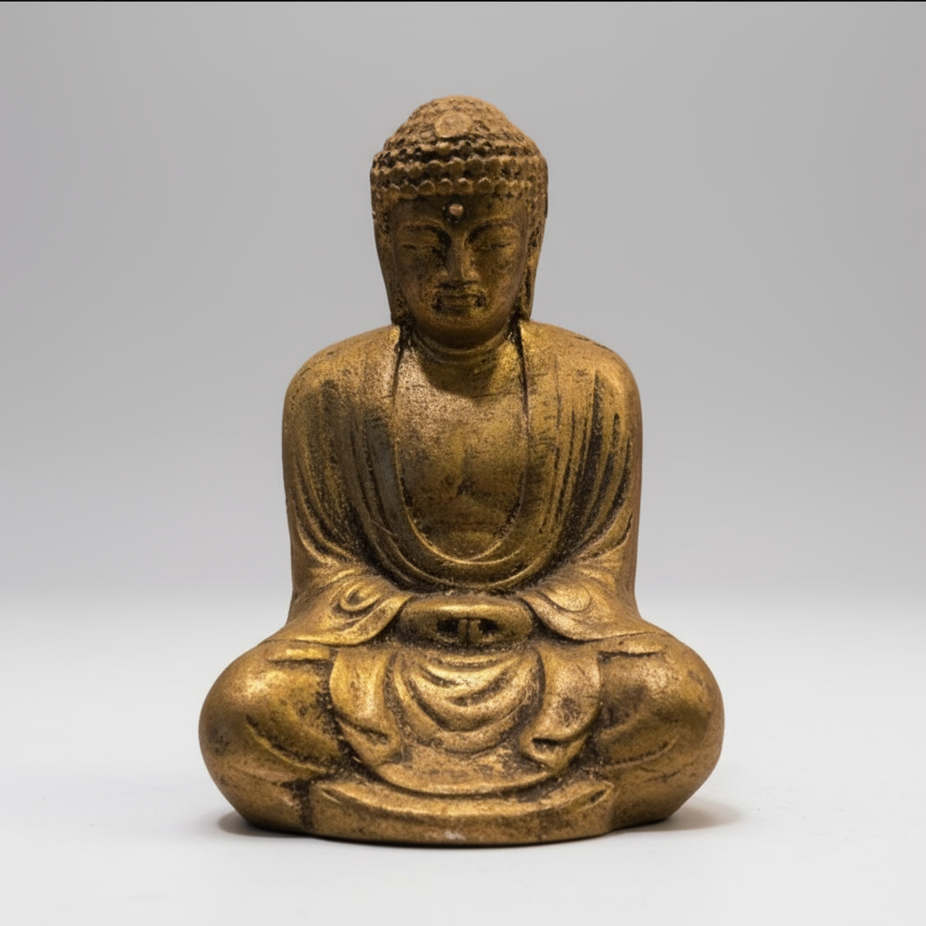 Sitting Buddha 11cm Blue Resin Figure