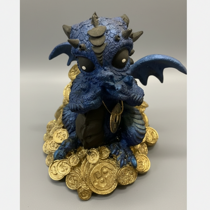 Baby Type Dragon Resin 14.5 Cm National Hand Painted.