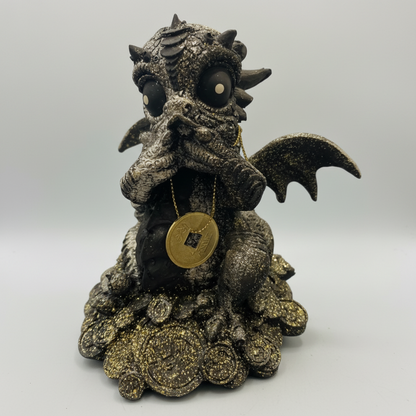 Baby Type Dragon Resin 14.5 Cm National Hand Painted.