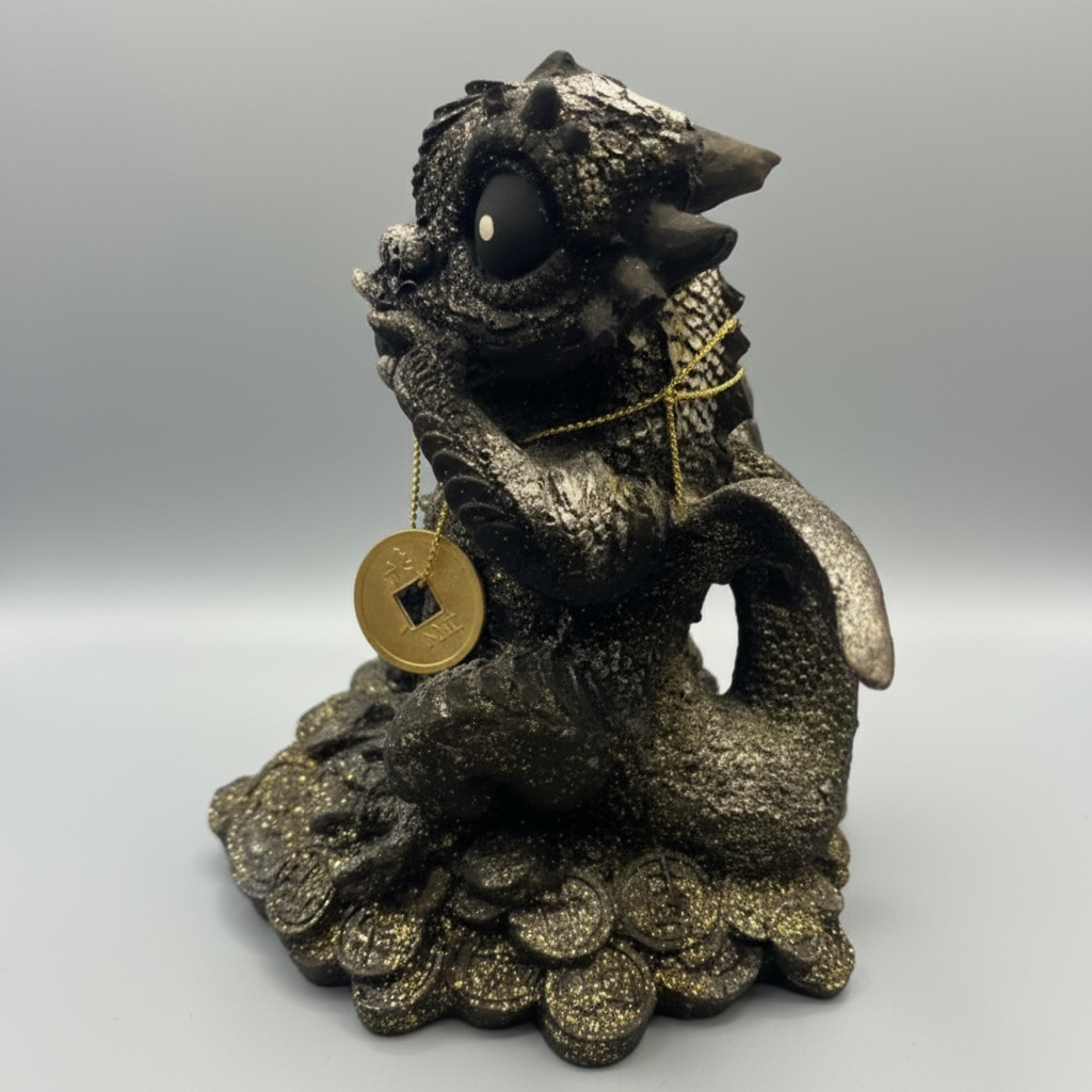 Baby Type Dragon Resin 14.5 Cm National Hand Painted.